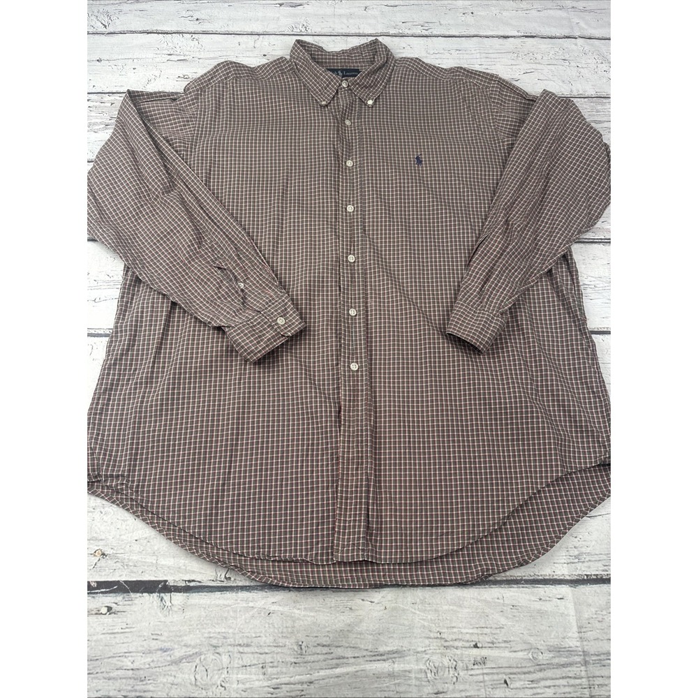 Polo Ralph Lauren Button Up Shirt Mens XL Classic Fit Long Sleeve Pony Plaid